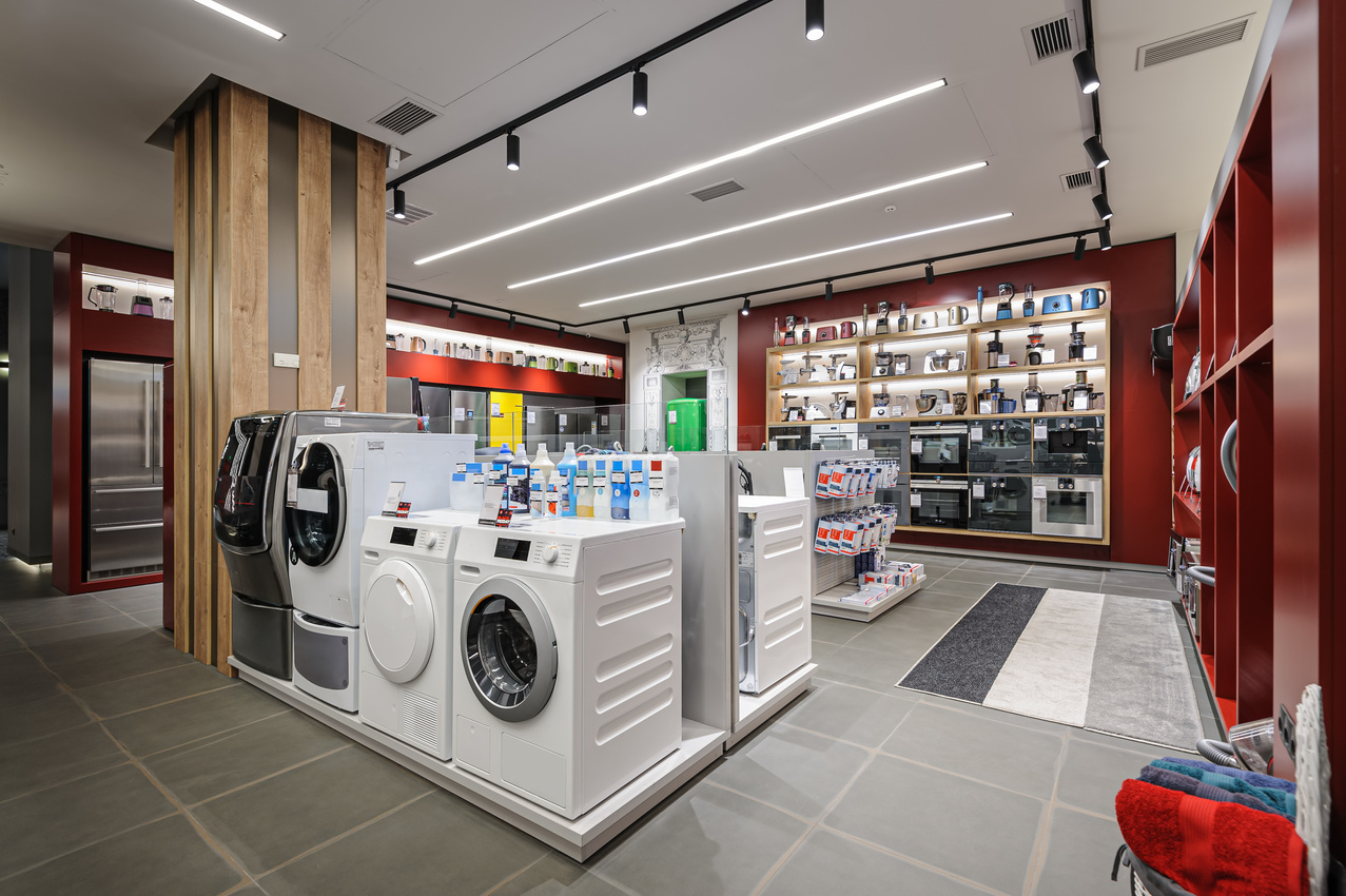 Premium home appliance store interior